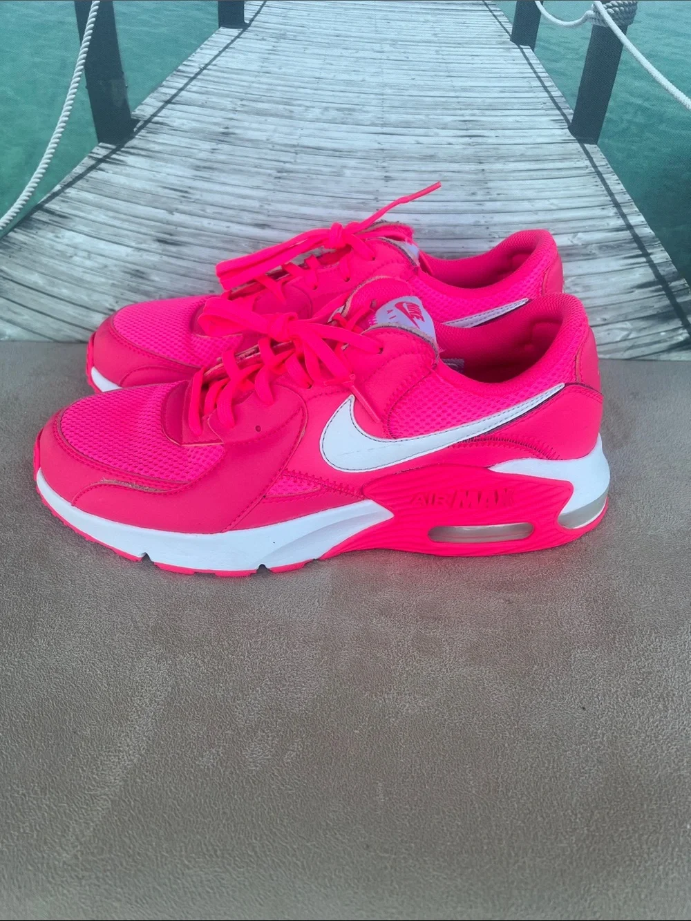 USED, Nike Women's Low-Top Sneakers — Hot Pink/White Accents
